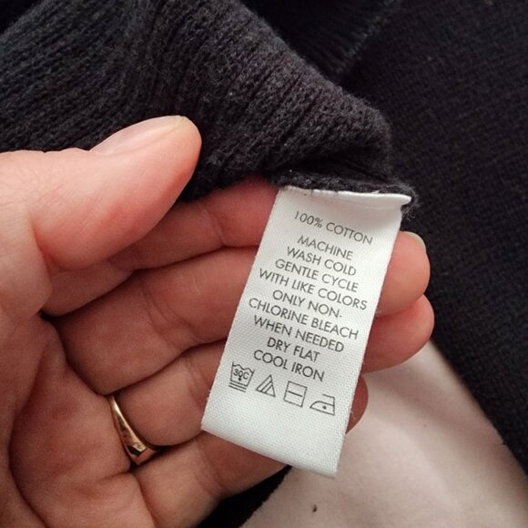 Calvin Klein Women’s Full Zip Ribbed Mock Neck Cotton Sweater – Size S – Black - Picture 5 of 7